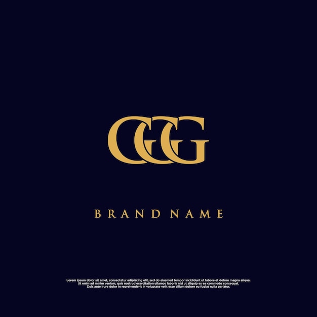 Logotipo vectorial abstracto GGG de combinación moderna de lujo