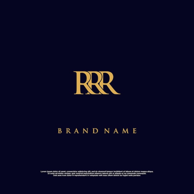 Logotipo vectorial abstracto RRR de combinación moderna de lujo