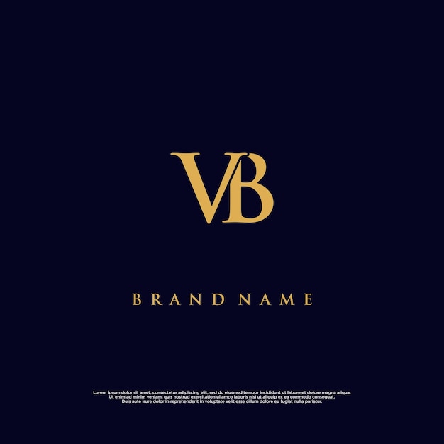 Logotipo vectorial abstracto VB de combinación moderna de lujo