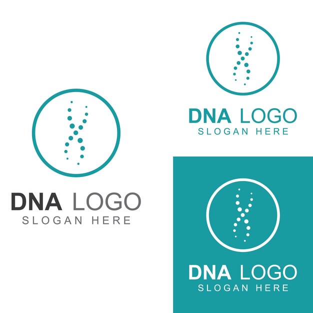 Logotipo vectorial de ADN Logotipo médico moderno con diseño de plantilla de ilustración vectorial