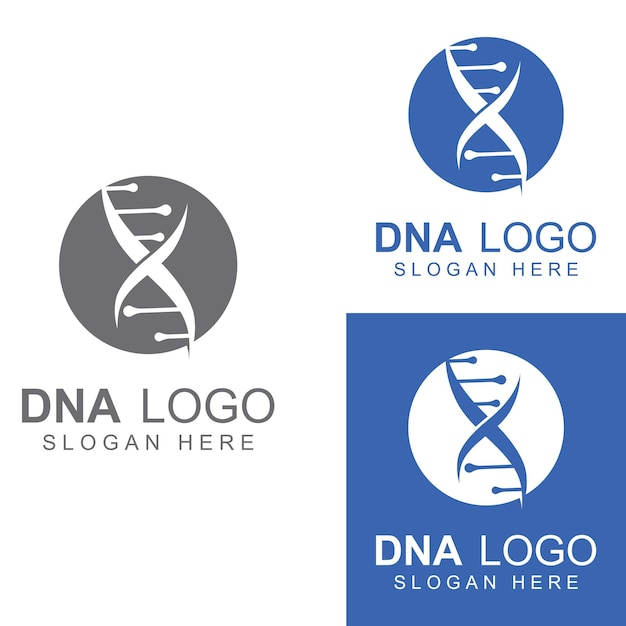 Logotipo vectorial de adn logotipo médico moderno con diseño de plantilla de ilustración vectorial