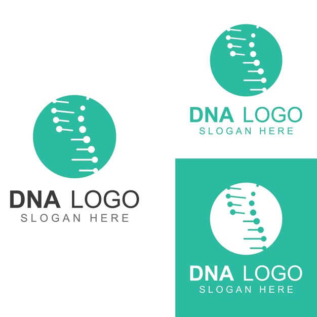 Logotipo vectorial de ADN Logotipo médico moderno con diseño de plantilla de ilustración vectorial