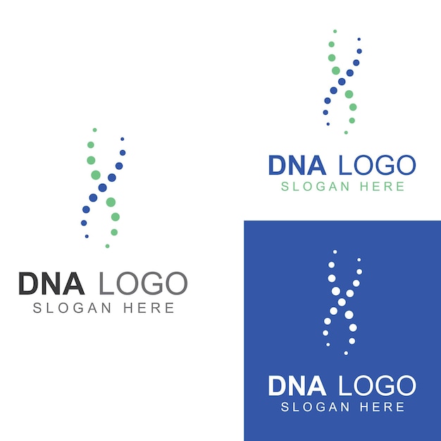 Logotipo vectorial de ADN Logotipo médico moderno con diseño de plantilla de ilustración vectorial