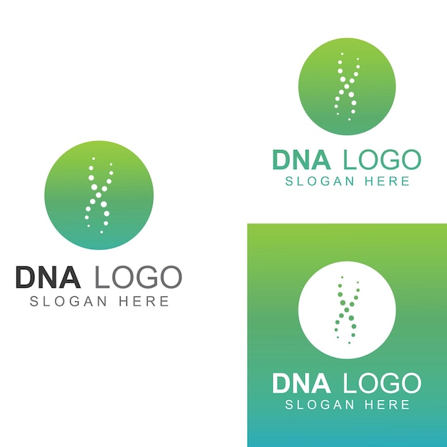 Logotipo vectorial de ADN Logotipo médico moderno con diseño de plantilla de ilustración vectorial