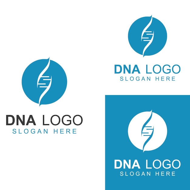 Logotipo vectorial de adn logotipo médico moderno con diseño de plantilla de ilustración vectorial