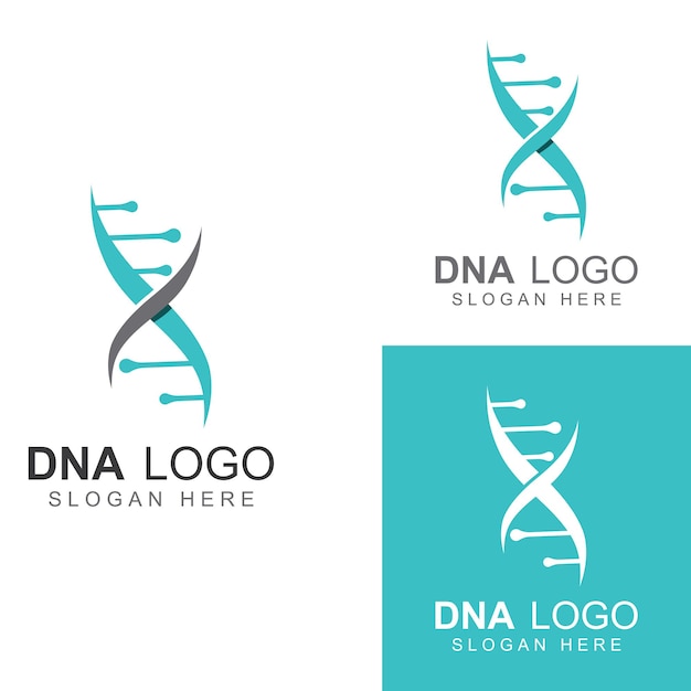 Logotipo vectorial de adn logotipo médico moderno con diseño de plantilla de ilustración vectorial