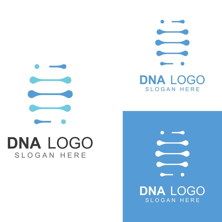 Vector logotipo vectorial de adn logotipo médico moderno con diseño de plantilla de ilustración vectorial