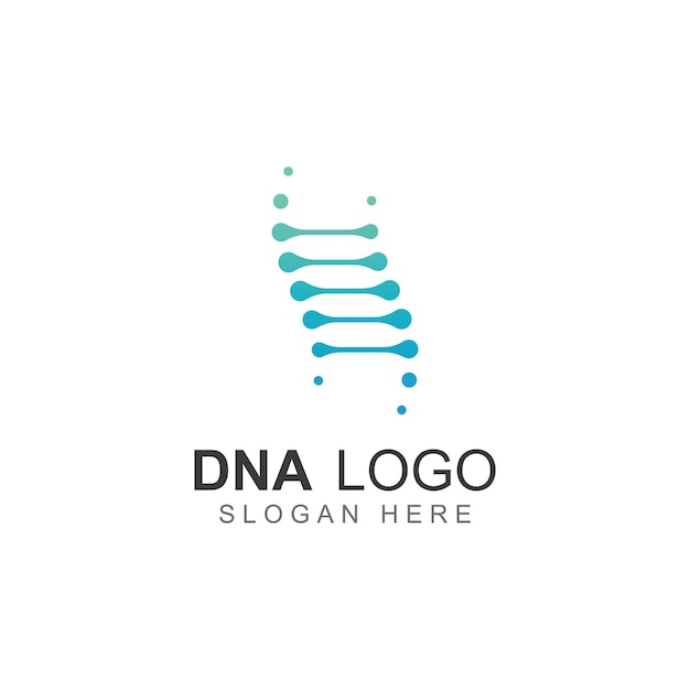 Logotipo vectorial de ADN Logotipo médico moderno con diseño de plantilla de ilustración vectorial