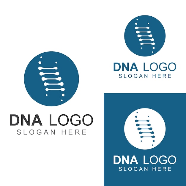 Logotipo vectorial de ADN Logotipo médico moderno con diseño de plantilla de ilustración vectorial