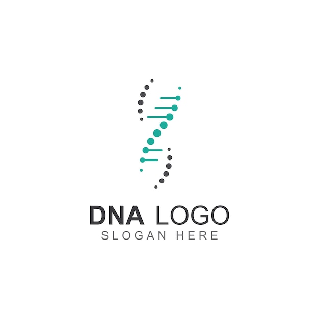 Logotipo vectorial de ADN Logotipo médico moderno con diseño de plantilla de ilustración vectorial