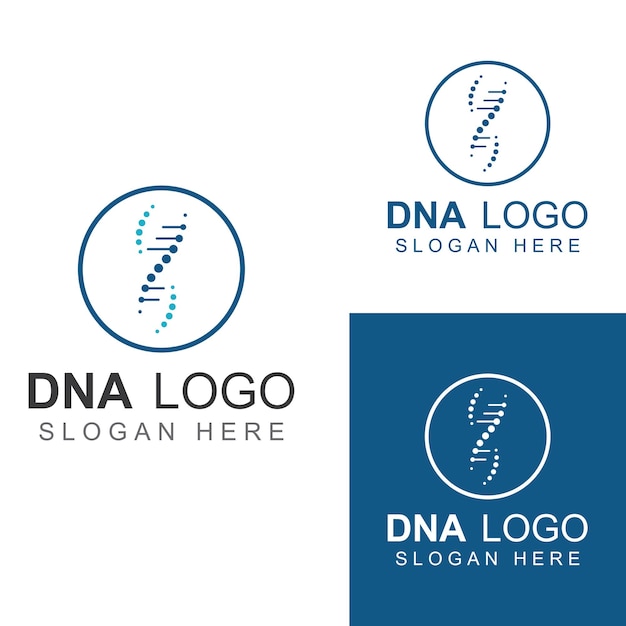 Logotipo vectorial de ADN Logotipo médico moderno con diseño de plantilla de ilustración vectorial