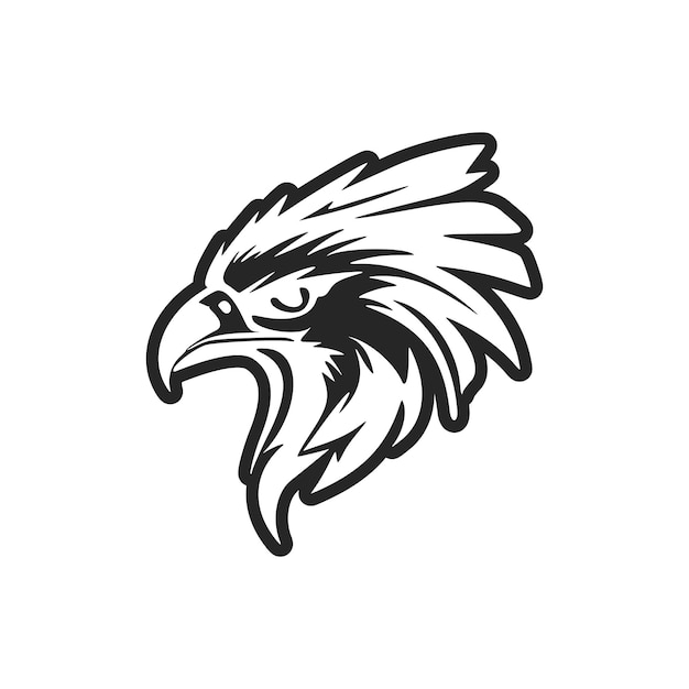 Logotipo vectorial con un águila en blanco y negro