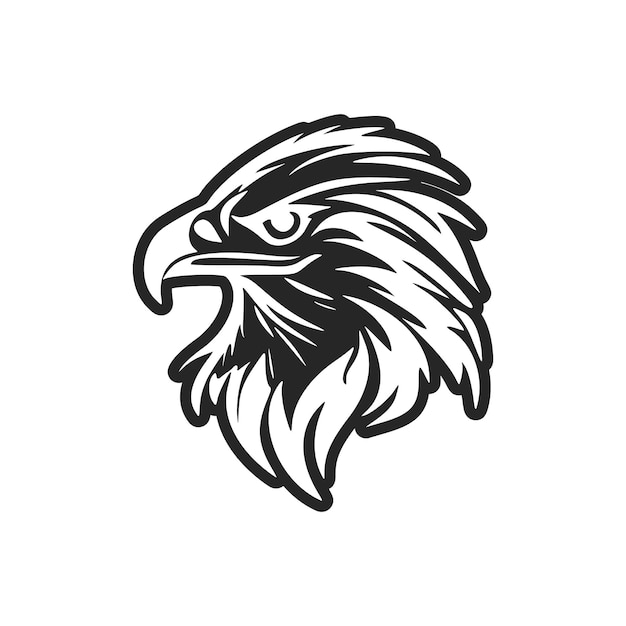 Logotipo vectorial de un águila con colores blanco y negro