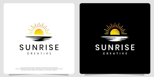 Logotipo vectorial del amanecer y el atardecer