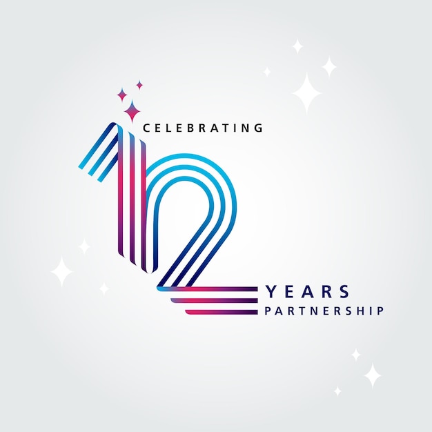 Logotipo vectorial del aniversario de 12 años