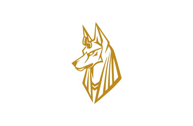 El logotipo vectorial de Anubis es una plantilla vintage de lujo retro hipster.