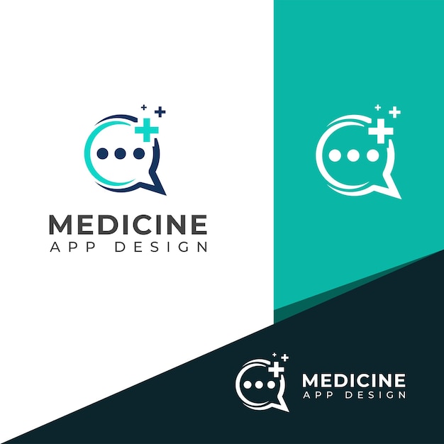 Vector el logotipo vectorial de la aplicación de medicina ceative craetive healthcare consulte el diseño de la plantilla del logotipo de medicina