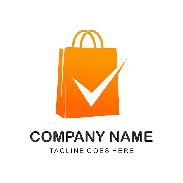 logotipo vectorial de bolsa de compras