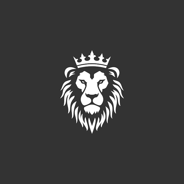 Logotipo vectorial de una cabeza de rey león con una corona adecuada para su uso como logotipo de esport