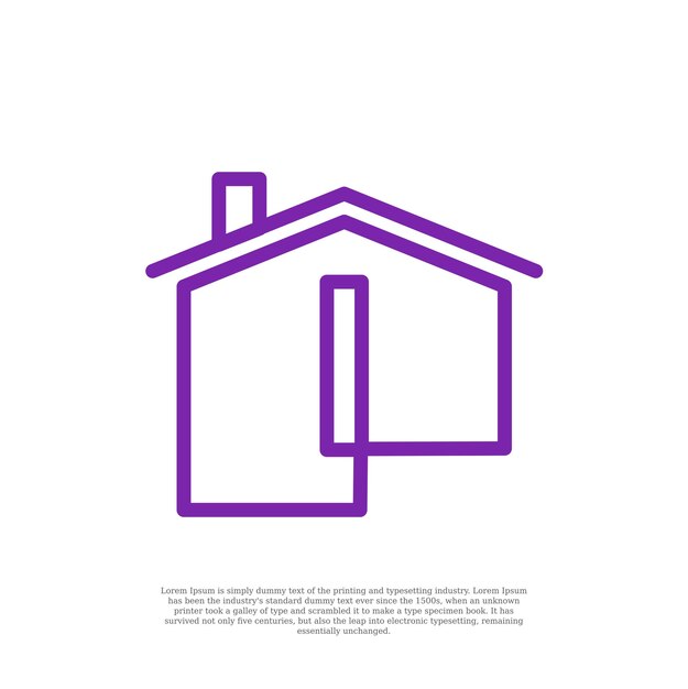 logotipo vectorial de la casa Símbolo de la casa con la letra i aislada en fondo blanco