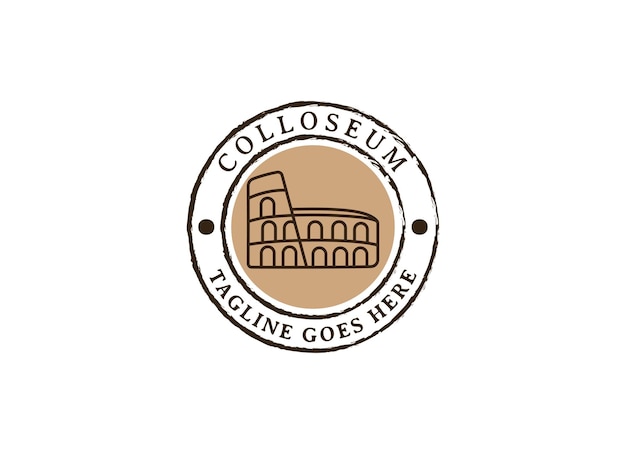 Logotipo vectorial de la ciudad de Roma Italia Coliseo logotipo diseño vector ilustración