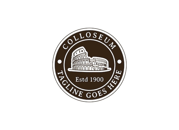 Logotipo vectorial de la ciudad de Roma Italia Coliseo logotipo diseño vector ilustración