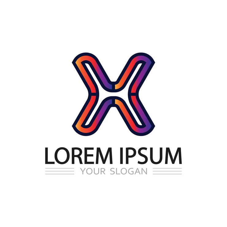 Vector logotipo vectorial creativo de forma x para aplicaciones, sitios web y marcas tecnológicas xaxa