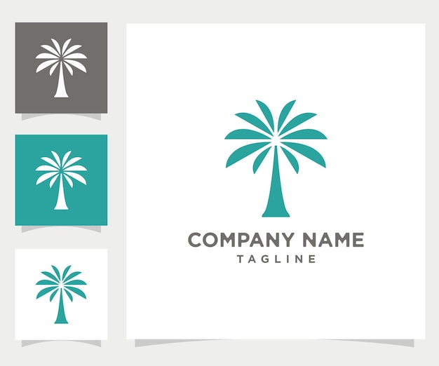 logotipo vectorial de diseño de árbol de palma