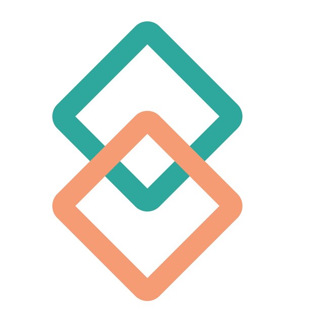 Logotipo vectorial en un diseño plano ligero de estilo geométrico minimalista en dos colores para empresas de TI