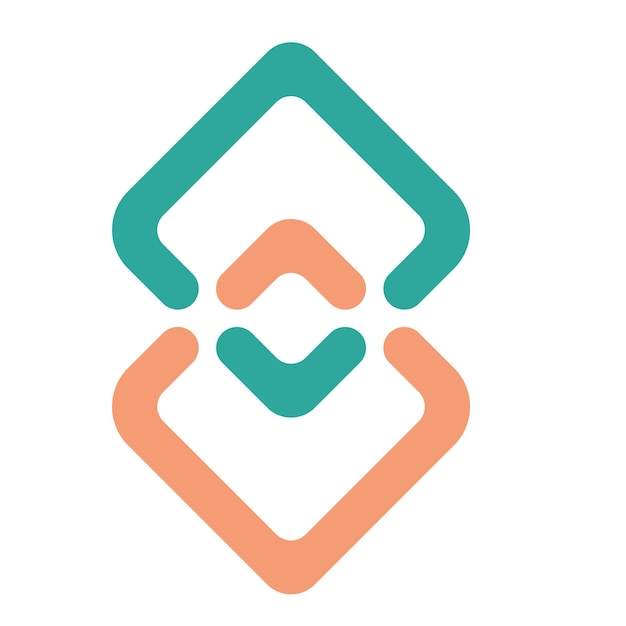 Logotipo vectorial en un diseño plano ligero de estilo geométrico minimalista en dos colores para empresas de TI