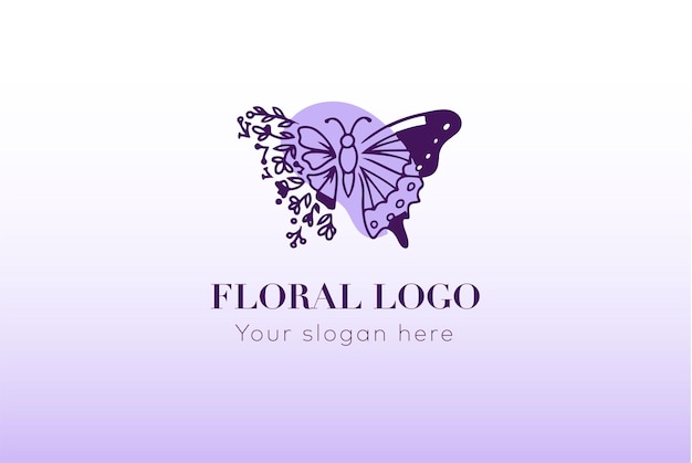 logotipo vectorial con diseño de ramo de flores