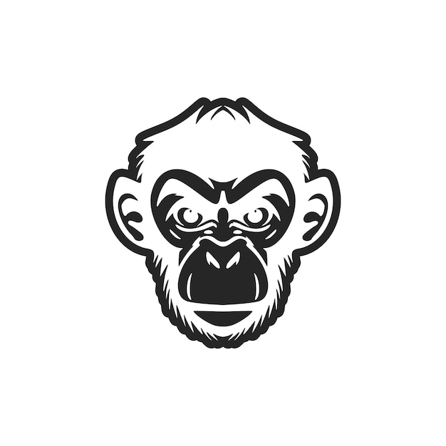 Logotipo vectorial elegante con imágenes de monos en blanco y negro perfectos para su marca