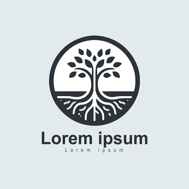 Logotipo vectorial para una empresa con un árbol