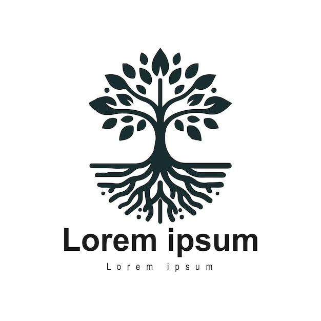 Logotipo vectorial para una empresa con un árbol