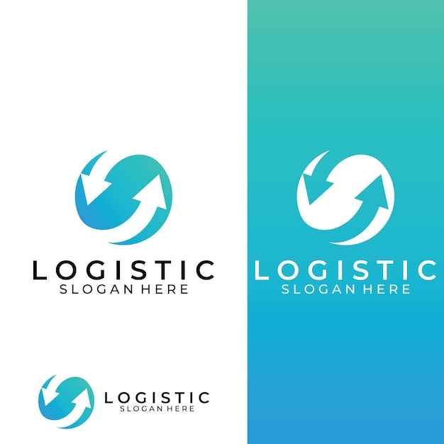 Logotipo vectorial de la empresa de logística logotipo de icono de flecha logotipo de entrega digital rápida Uso de edición de vector de logotipo simple y fácil