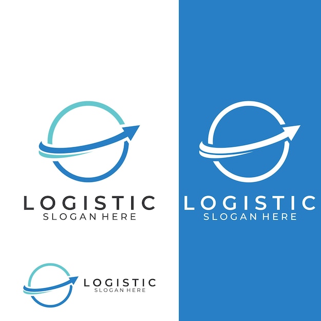 Logotipo vectorial de la empresa de logística logotipo de icono de flecha logotipo de entrega digital rápida Uso de edición de vector de logotipo simple y fácil