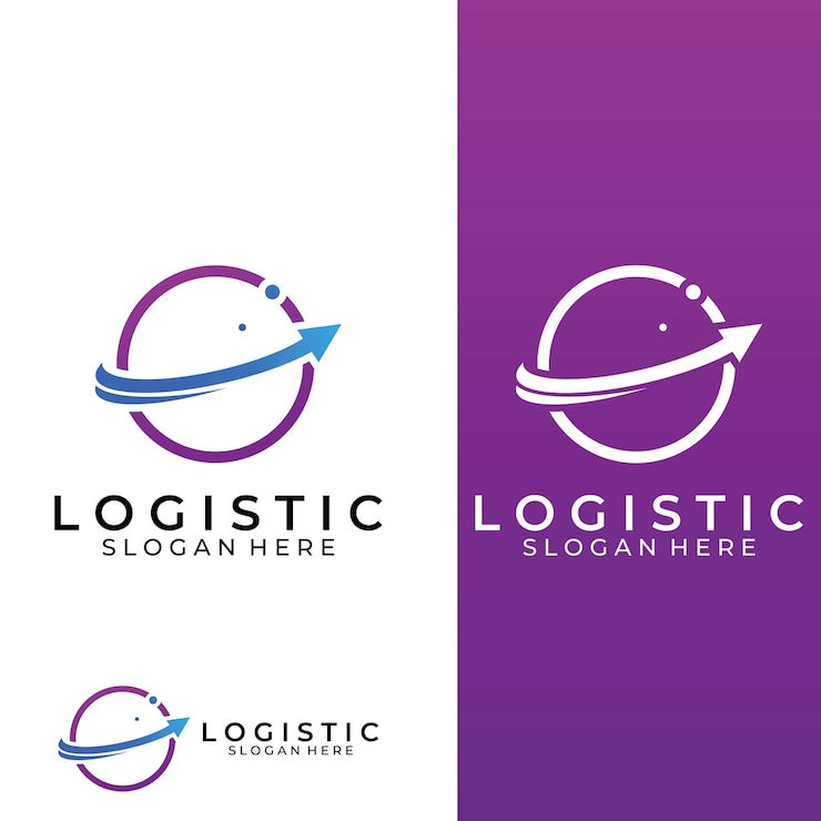 Vector logotipo vectorial de la empresa de logística logotipo de icono de flecha logotipo de entrega digital rápida uso de edición de vector de logotipo simple y fácil