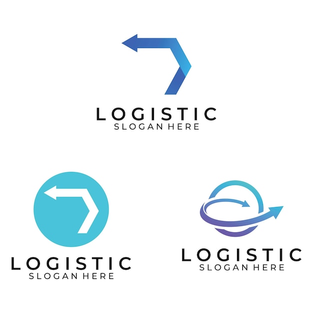 Logotipo vectorial de la empresa de logística logotipo de icono de flecha logotipo de entrega digital rápida Uso de edición de vector de logotipo simple y fácil