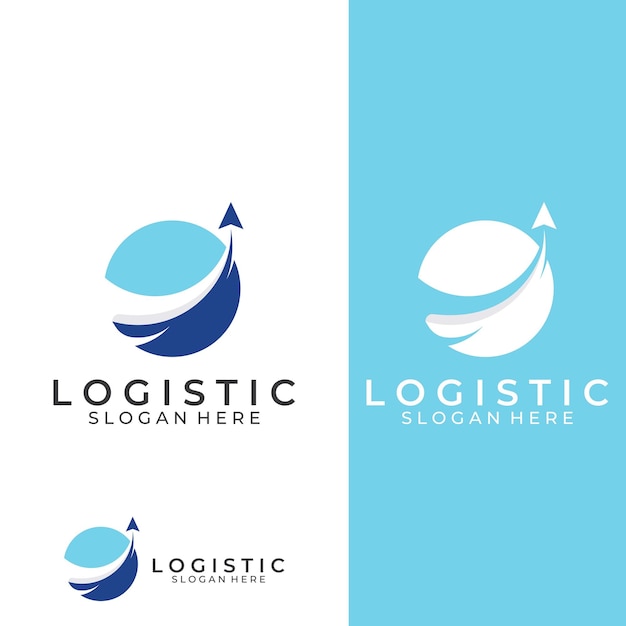 Logotipo vectorial de la empresa de logística logotipo de icono de flecha logotipo de entrega digital rápida Uso de edición de vector de logotipo simple y fácil