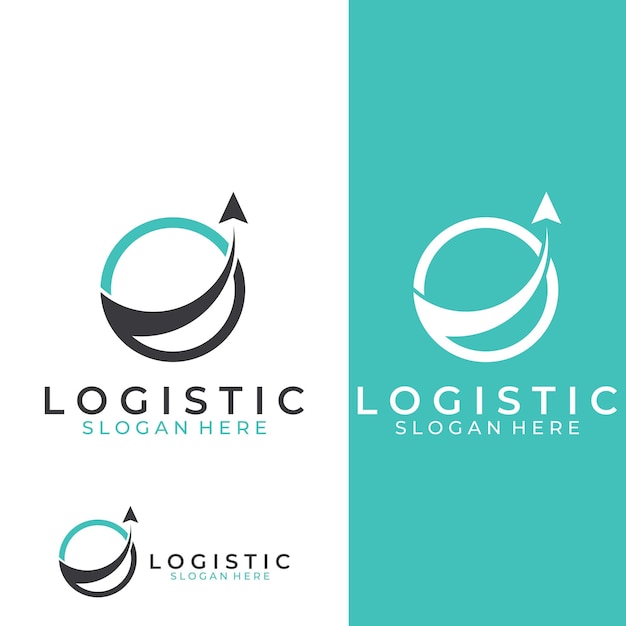 Logotipo vectorial de la empresa de logística logotipo de icono de flecha logotipo de entrega digital rápida uso de edición de vector de logotipo simple y fácil