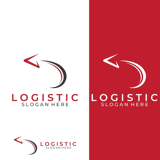 Logotipo vectorial de la empresa de logística logotipo de icono de flecha logotipo de entrega digital rápida uso de edición de vector de logotipo simple y fácil
