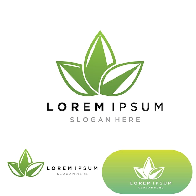 Logotipo vectorial de energía ecológica con símbolo de hoja Color verde con gráfico de destello o trueno Naturaleza y electricidad renovable Este logotipo es adecuado para la tecnología de reciclaje orgánico