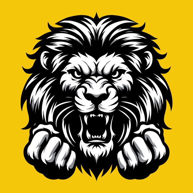 El logotipo vectorial del estilo de boxeo de cabeza de tigre