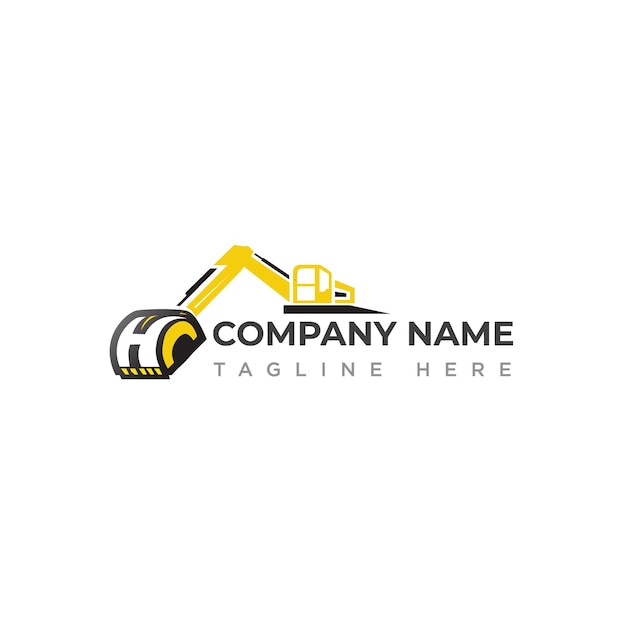 Logotipo vectorial de excavadora perfecto para la industria de la construcción