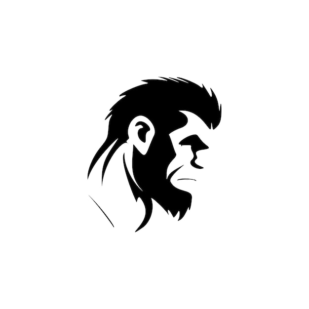 Logotipo vectorial en forma de mono negro sobre un fondo blanco