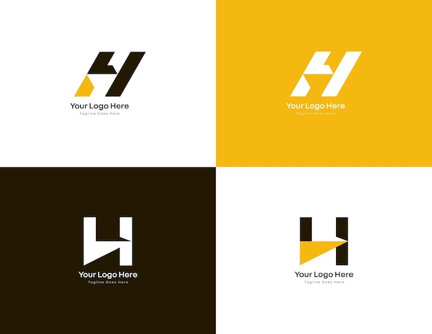 Logotipo vectorial gratuito para el alfabeto h para empresas de ti y negocios inmobiliarios