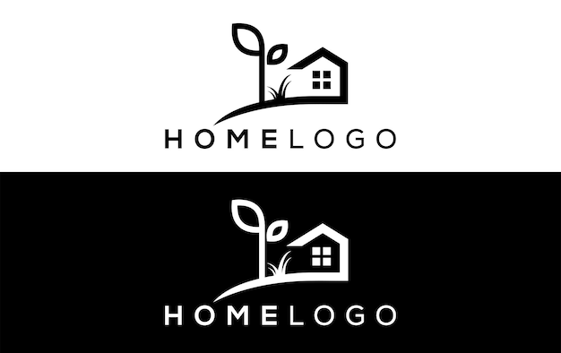 El logotipo vectorial del icono de la casa minimalista El logotipo vector del inmueble de la casa moderna