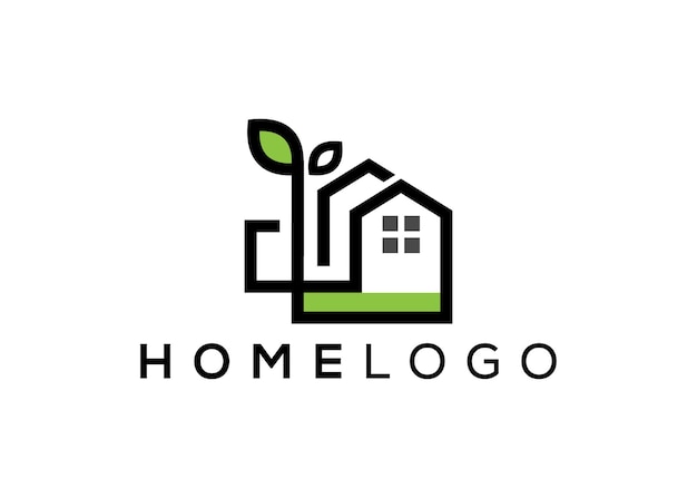 El logotipo vectorial del icono de la casa minimalista El logotipo vector del inmueble de la casa moderna