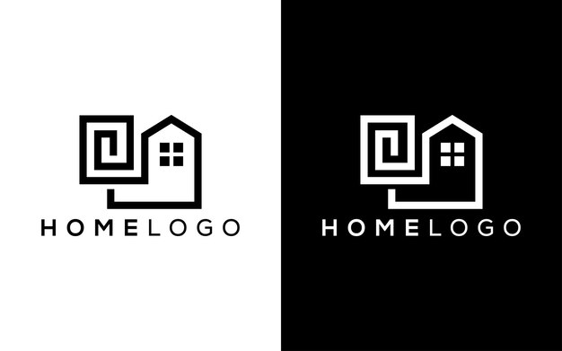 El logotipo vectorial del icono de la casa minimalista El logotipo vector del inmueble de la casa moderna