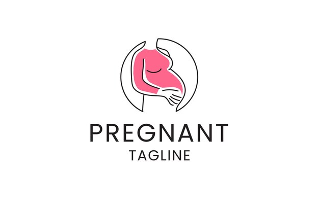 logotipo vectorial con una imagen abstracta de una mujer embarazada
